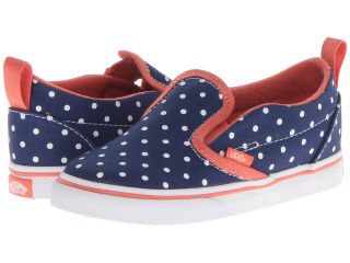 Vans Kids Slip On V Twilight Blue/Coral) Girls Shoes (Navy)