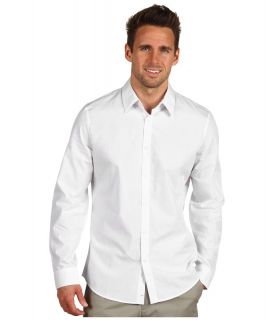 Calvin Klein L/S Mini Stripe Sport Shirt Mens Long Sleeve Button Up (Gray)