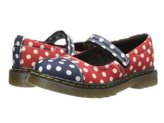 Dr. Martens Kids Collection Bairn Toe Cap Mary Jane Girls Shoes (Red)
