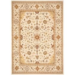 Handmade Majesty Oriental Ivory/ivory New Zealand Wool Rug (53 X 76)