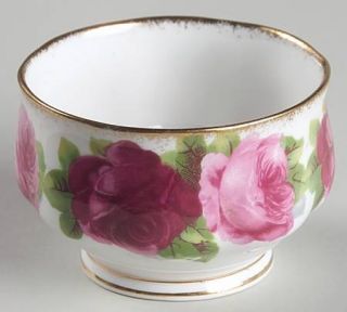 Royal Albert Old English Rose (Brushed Gold Trim) Mini Open Sugar Bowl, Fine Chi