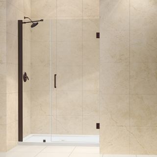 Dreamline SHDR2050721006 Frameless Shower Door, 50 to 51 Unidoor Hinged, Clear 3/8 Glass Oil Rubbed Bronze