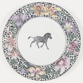 Fitz & Floyd Fleurs Safari (With Animals) Dinner Plate, Fine China Dinnerware  