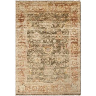 Hand knotted Antique Red Beige New Zealand Wool Rug (9 X 13)