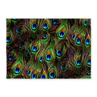  Peacock Feathers Invasion 5x7Area Rug