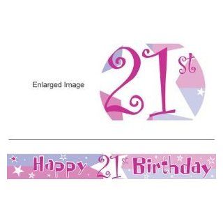 21st Birthday banner   Life Begins Happy 21st Birthday Banner   Other matching party products   birthday shimmer   pink Toys & Games