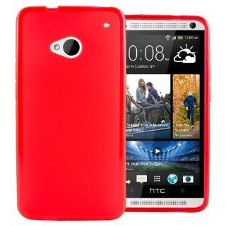 HHI Matte Back Red Flexible TPU Case for HTC One (M7) (Package include a HandHelditems Sketch Stylus Pen) Cell Phones & Accessories