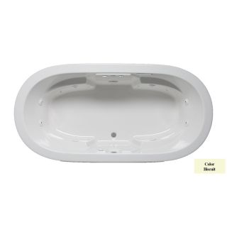 Laurel Mountain Warren 72 in L x 36 in W x 22 in H 2 Person Biscuit Acrylic Oval Drop In Whirlpool Tub and Air Bath