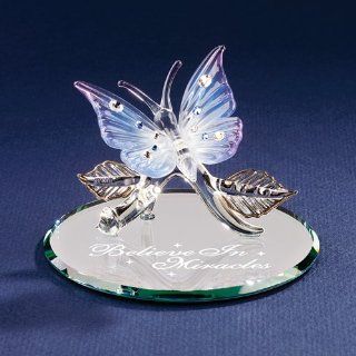 Butterfly Believe in Miracles Glass Figurine Jewelry