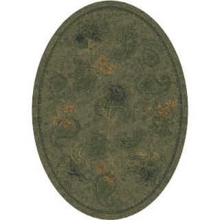 Milliken Vintage 46 in x 5 ft 4 in Oval Green Transitional Area Rug