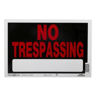The Hillman Group 8 x 12 Posted Red & White Plastic No Trespassing Sign