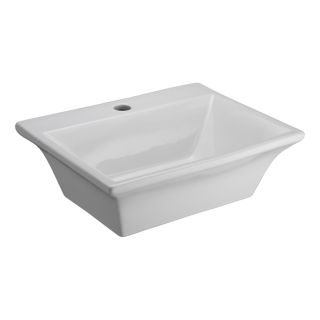 Barclay White Fire Clay Above Counter Rectangular Bathroom Sink