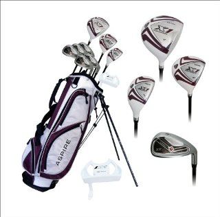 Aspire X1 Ladies Womens Complete Right Handed Golf Clubs Set Includes Titanium Driver, S.S. Fairway, S.S. Hybrid, S.S. 6 PW Irons, Putter, Stand Bag, 3 H/C's Purple Petite Size for Ladies 5'3" and Below  Sports & Outdoors