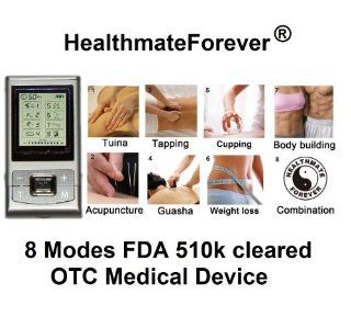 HealthmateForever Hands Free Tens Electronic Pulse Massager Unit for Electrotherapy Pain Management, such powerful like the one in the chiropractor's office   Light & Portable as small as pocket size. Includes Two Awesome Free Bonuses Free Extra T