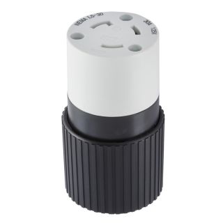 Hubbell 30 Amp 125 Volt Black/White 3 Wire Grounding Connector