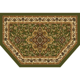 Home Dynamix Grand Royalty 23.6 in x 39.3 in Semicircle Green Transitional Accent Rug