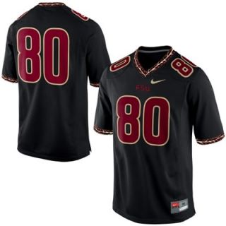 Nike Florida State Seminoles (FSU) #80 Game Football Jersey   Black