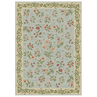 Shaw Living Summer Flowers 7 ft 9 in x 10 ft 11 in Rectangular Blue Floral Area Rug