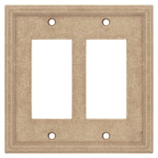 Somerset Collection 2 Gang Sienna GFCI Cast Stone Wall Plate