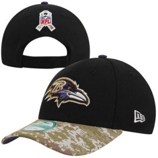New Era Baltimore Ravens Salute to Service 9FORTY Adjustable Hat   Black/Camo