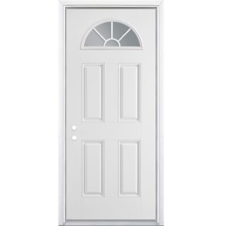 ReliaBilt Fan Lite Prehung Inswing Steel Entry Door Prehung (Common 80 in; Actual 82.75 in x 40 in)