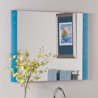 Decor Wonderland Framed Bathroom Mirrors 23.6 in H x 31.5 in W Rectangular Frameless Bathroom Mirror with Hardware and Decorative Edges