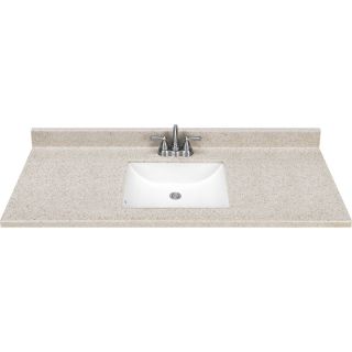 Style Selections Dune Solid Surface Integral Single Sink Bathroom Vanity Top (Common 49 in x 22 in; Actual 49 in x 22 in)