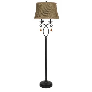 Absolute Decor 62 in Black Bronze Finish Indoor Floor Lamp with Fabric Shade