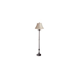 Cascadia Lighting 57.75 in 3 Way Switch Valrhona Bronze Indoor Floor Lamp with Fabric Shade