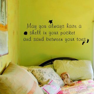 May you always have a shell in your pocket and sand between your toes   Beach Theme Vacation Kids Wall Decal Home Decor (Custom, Small)  