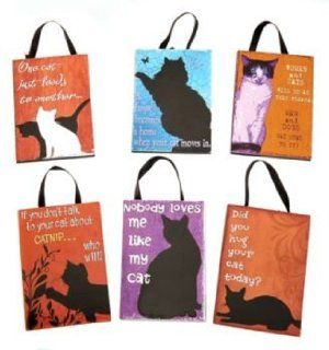 Cat Silhouette Plaque Ornament   6 Assorted "Did You Hug Your Cat Today", "If You Don't Talk to Your Cat About CatnipWho Will?", "Nobody Loves Me Like My Cat", "A House Becomes a Home When Your Cat Moves In", &q