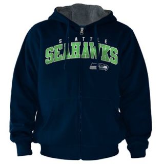 Seattle Seahawks Extra Point Full Zip Fleece Hoodie   College Navy