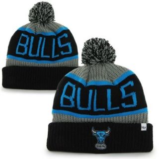47 Brand Chicago Bulls Hardwood Classics Calgary Knit Hat   Black/Blue