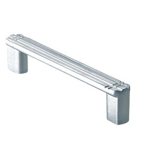 Siro Designs 3 3/4 in Center to Center Matte Chrome Dots and Stripes Rectangular Cabinet Pull