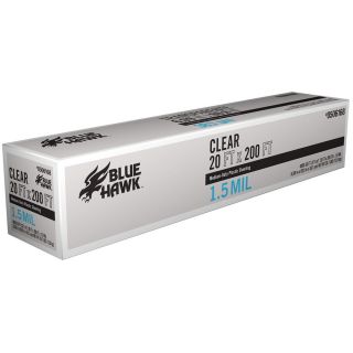 Blue Hawk 20 ft x 200 ft x 1.5 mil Clear Construction Film