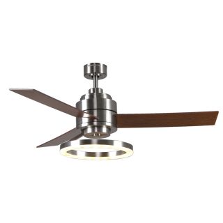 Harbor Breeze Pier 39 52 in Brushed Nickel Indoor Downrod Mount Ceiling Fan with LED Light Kit and Remote