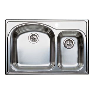 BLANCO Wave 18 Gauge Double Basin Drop In Stainless Steel Kitchen Sink