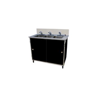 MONSAM Black Triple Basin Stainless Steel Portable Sink