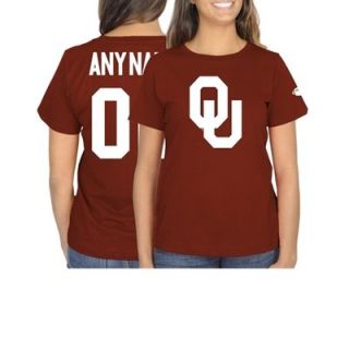 Oklahoma Sooners Ladies Personalized Football Name & Number Classic Fit T Shirt   Crimson
