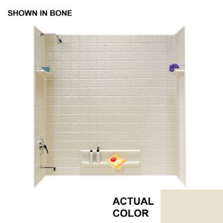 Swanstone 60 in W x 32 in D x 59 5/8 in H Bone Fiberglass Bathtub Wall Surround