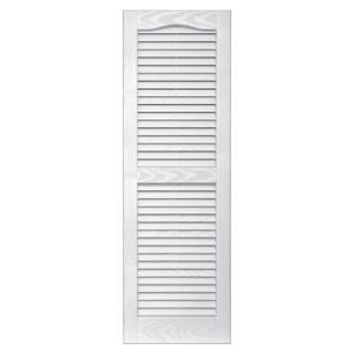 Vantage 2 Pack White Louvered Vinyl Exterior Shutters (Common 43 in x 14 in; Actual 42.68 in x 13.875 in)
