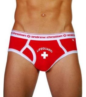 Andrew Christian Men's Pro Lifeguard Brief, Red, Small at  Mens Clothing store Briefs Underwear