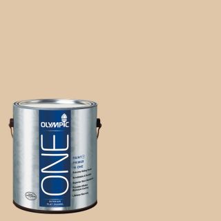 Olympic One 124 fl oz Interior Flat Enamel Vanilla Brandy Latex Base Paint and Primer in One with Mildew Resistant Finish