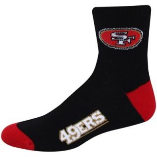 San Francisco 49ers Dual Color Logo Crew Socks   Black