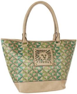 Anne Klein Tropical Punch Tote,Granny Smith/Natural,One Size Clothing