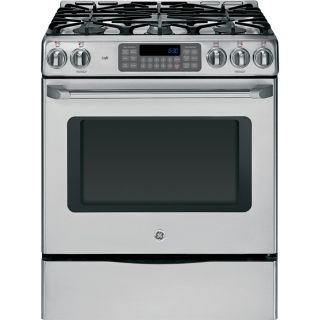 GE Cafe 30 in 5 Burner Freestanding 5.4 cu ft Convection Gas Range (Stainless Steel)