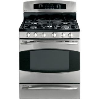 GE Profile 30 Inch Deep Recessed Dual Fuel Range (Color Stainless Steel)