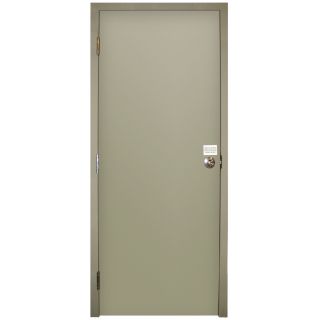 Milliken Fire Resistant Flush Prehung Inswing Steel Entry Door Prehung (Common 80 in x 36 in; Actual 80 in x 36 in)