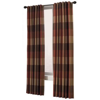 allen + roth Emilia 84 in L Striped Rust Back Tab Curtain Panel