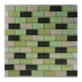 EPOCH Architectural Surfaces 5 Pack Riverz Greens Glass Mosaic Subway Wall Tile (Common 12 in x 12 in; Actual 11.61 in x 11.65 in)